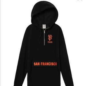 PINK SF GIANTS COZY HALF-ZIP TUNIC